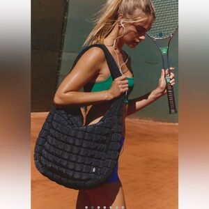 NWT Free People Quilted Carryall Black